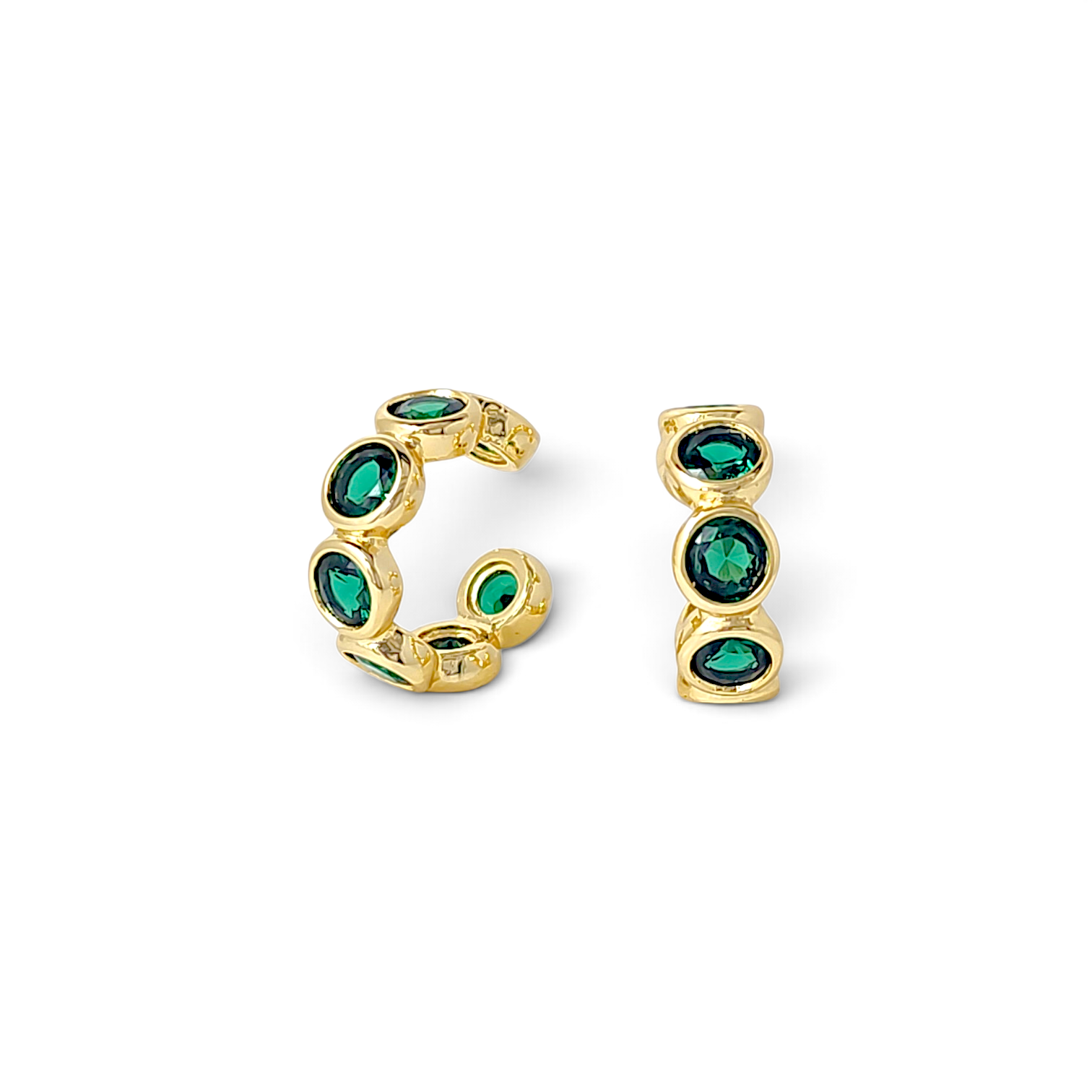 Cleo Bubble Ear Cuff in Green