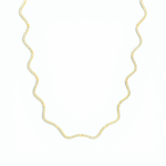 Wavy Tennis Necklace - Silver/White