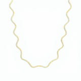 Wavy Tennis Necklace - Silver/White