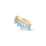 Briolette Drop Beaded Ring - Blue
