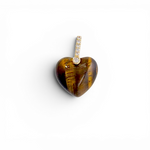 Natural Stone Heart Pendant - Tiger's Eye