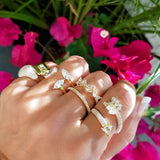 3 Marquise Stones Ring – 925 Sterling Silver | OPEN FRONT Collection