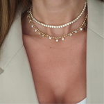 bubble tennis necklace 18k gold cubic zirconias