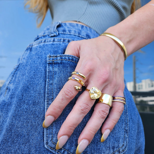 Snake stones ring an earrings set