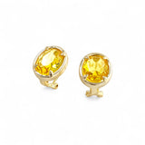 Oval shaped stone studs | 18k gold plated | Italian craftmanship