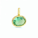 Oval shaped stone + vessel pendant | 18k gold plated | Italian craftmanship