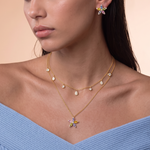 multi pear drop necklace silver italy