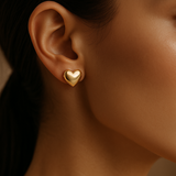 Stud Plain Gold Hearts – 18K Gold Plated | Studs Collection