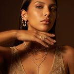 Crystal drops cz Necklace 18k gold