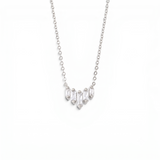Graduated Baguette Fan Necklace | 925 Silver 18 Karat Gold | Italian Craftsmanship