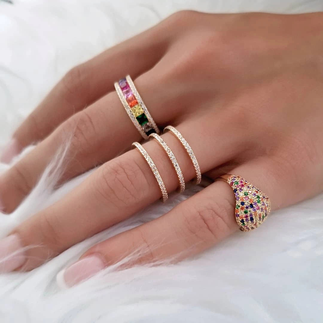Cubic zirconia Pinky ring in 925 sterling silver — Silver Italy, view 5