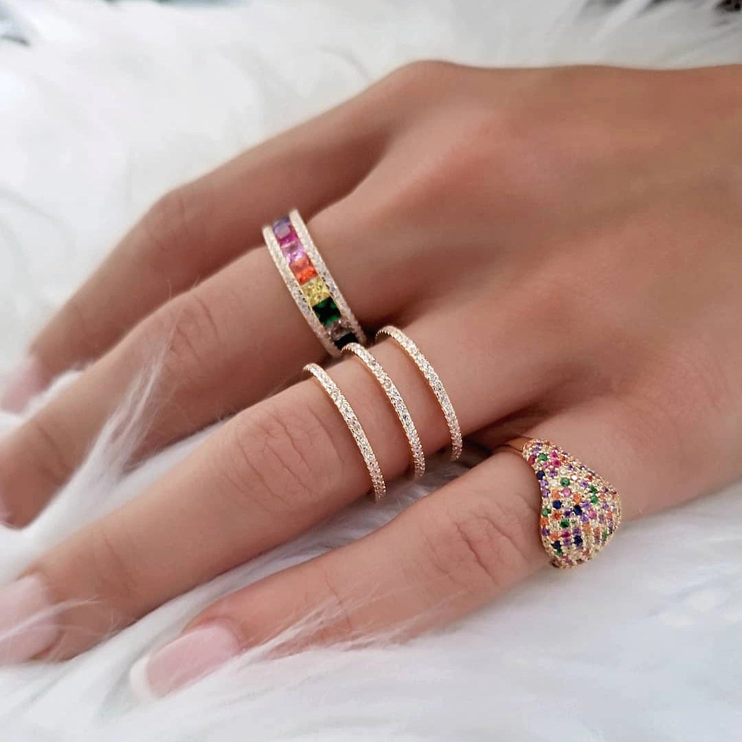 Multicolor Dressy ring in 925 sterling silver — Silver Italy, view 3