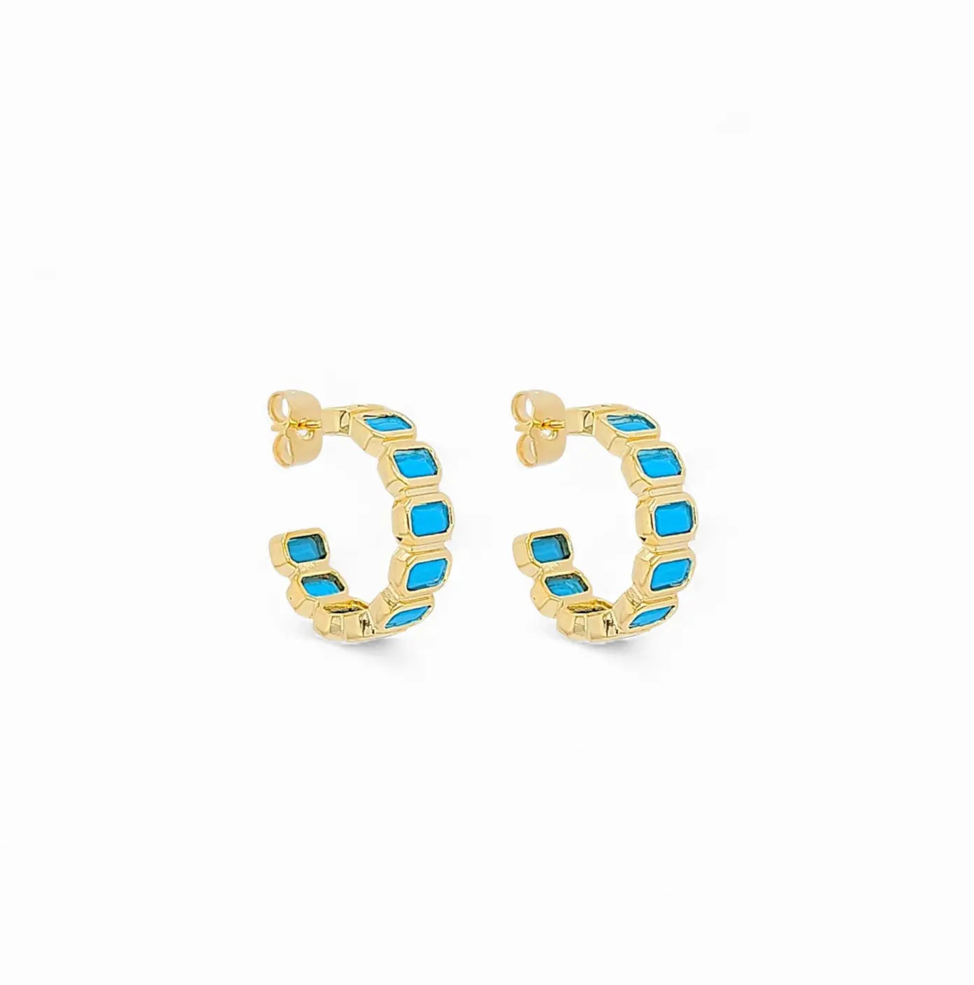 Hoop Riviera 0.9'' – 18K Gold Plated | Huggies & Hoops Collection