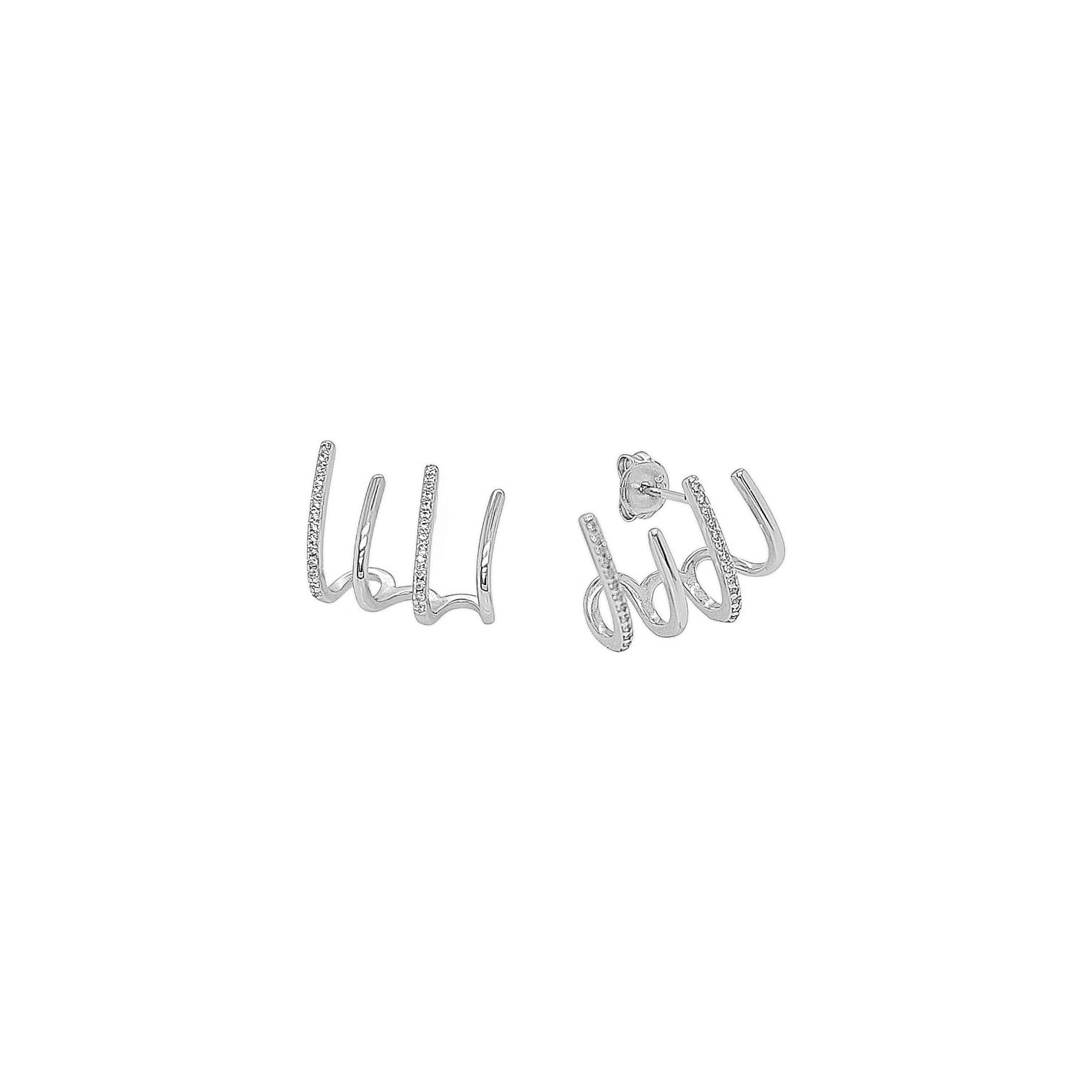 EAR 4 Plain Lines Stud – 925 Sterling Silver | STUDS Collection