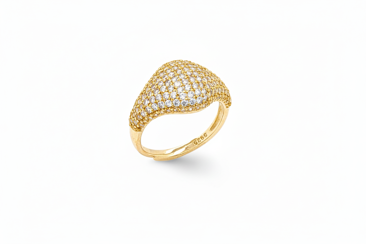 Pavé cz Pinky Ring – 18 GP Italian Craftmanship | PINKY Collection