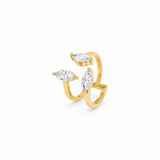 3 Marquise Stones Ring – 925 Sterling Silver | OPEN FRONT Collection