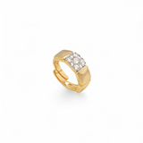 Ring square | 18k gold plated | Italian brass | cubic zirconia