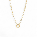 Necklace paper-clip for pendants | 18k gold plated brass | Italian craftmanship