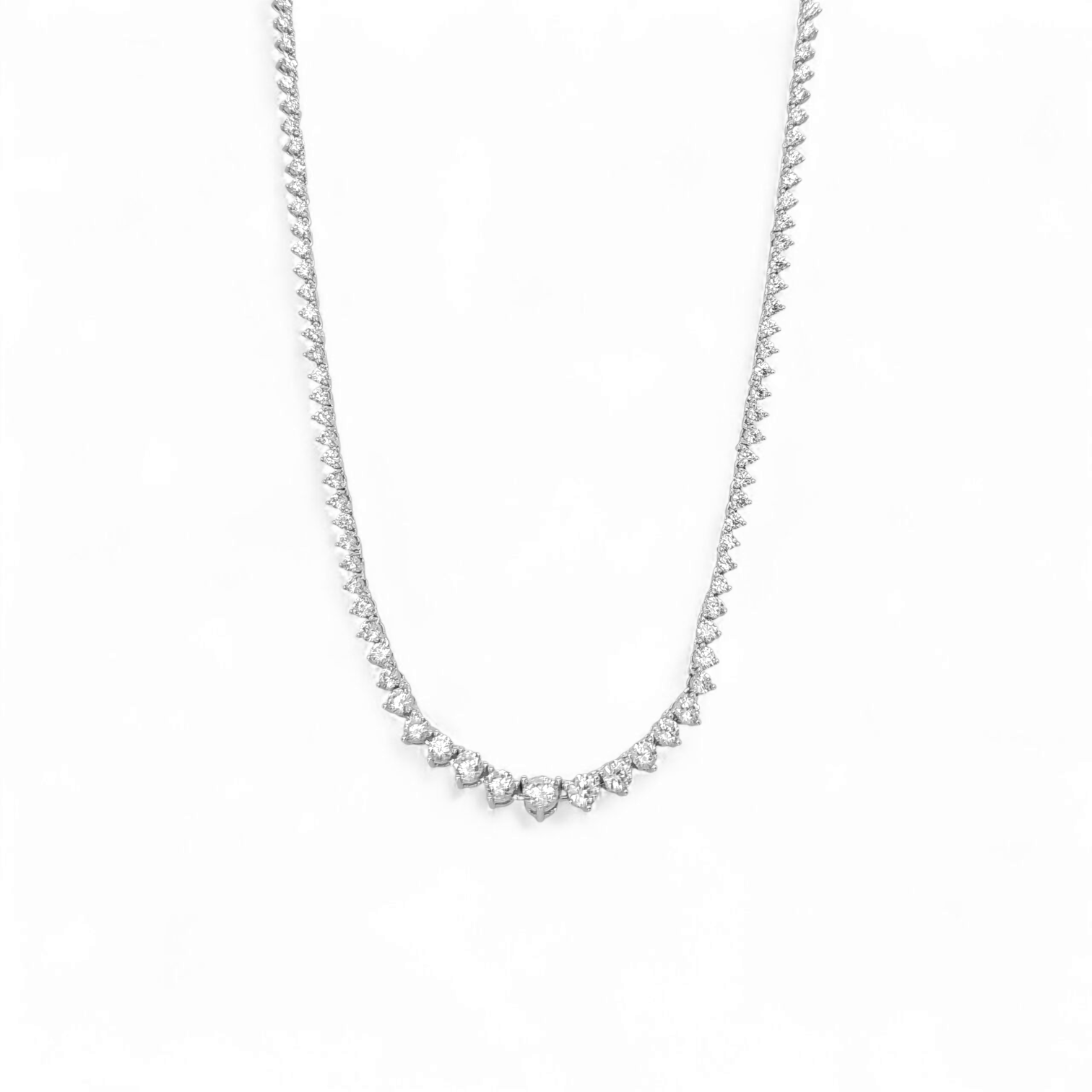 Diamond tennis necklace | 18k gold plated | Italian brass