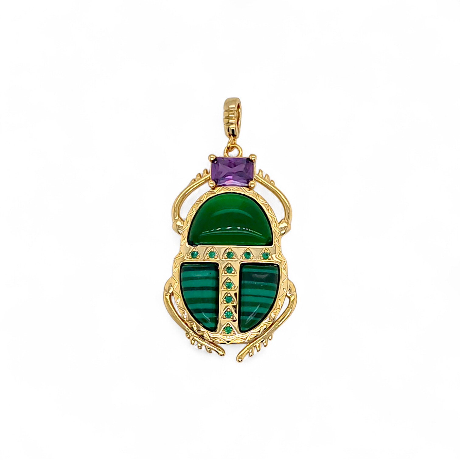 Pendant Egipt | 18k gold plated | Italian brass | Semi-precious stones