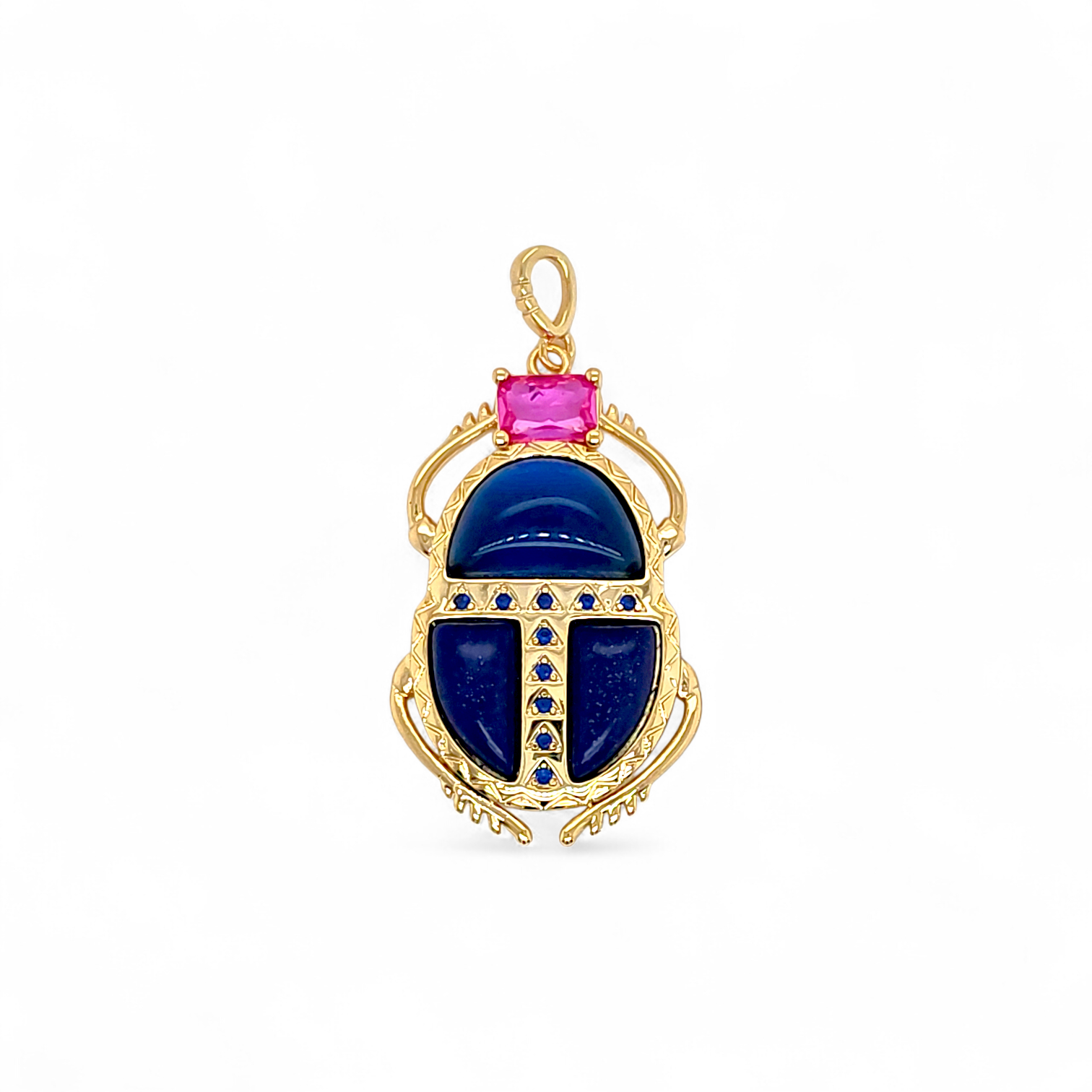 Pendant Egipt | 18k gold plated | Italian brass | Semi-precious stones