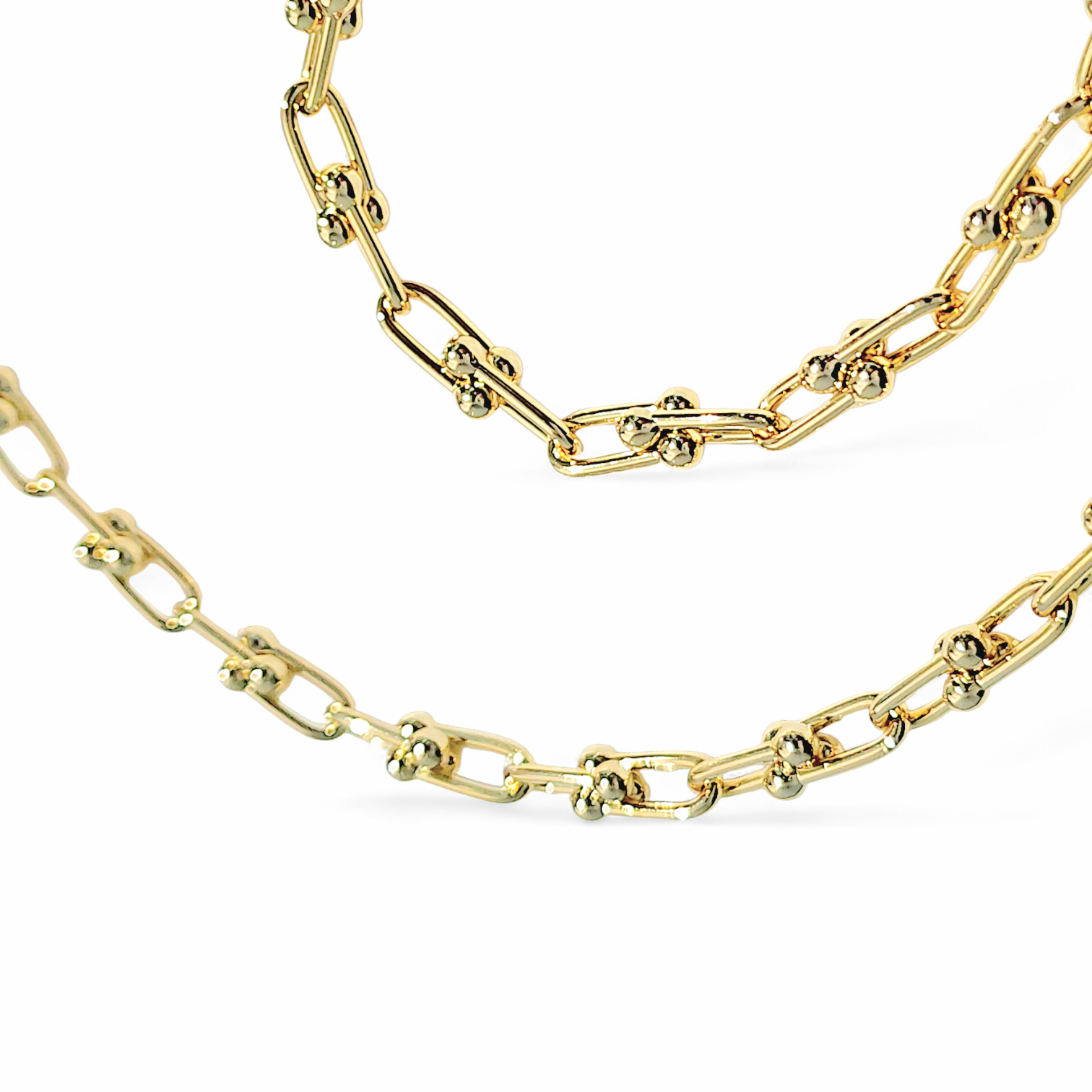 U link plain Necklace | 2 sizes Unisex | Multi-wear | 18k gold plated | Italian craftmanship