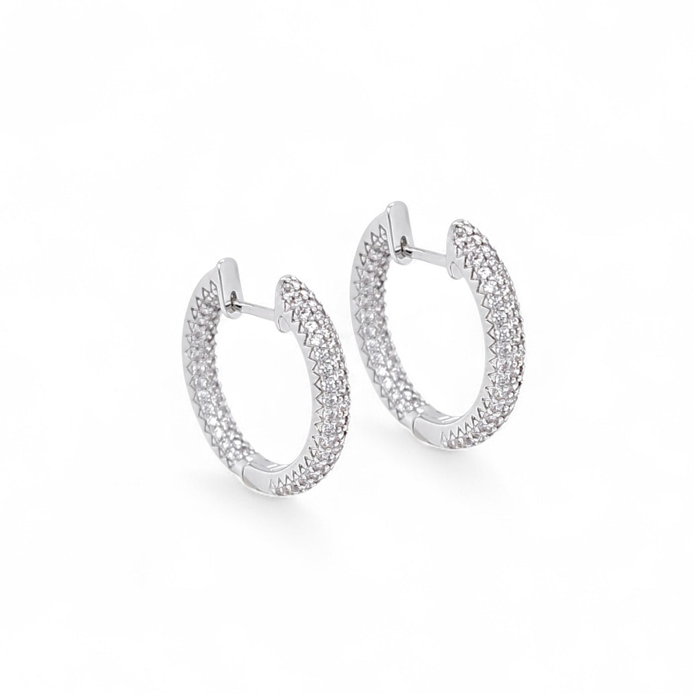 Hoop earrings micro pavé | 18k gold plated | Italian craftmanship