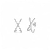 Earring X cz | 18k gold plated Sterling silver 925 | Fine italian craftmanship