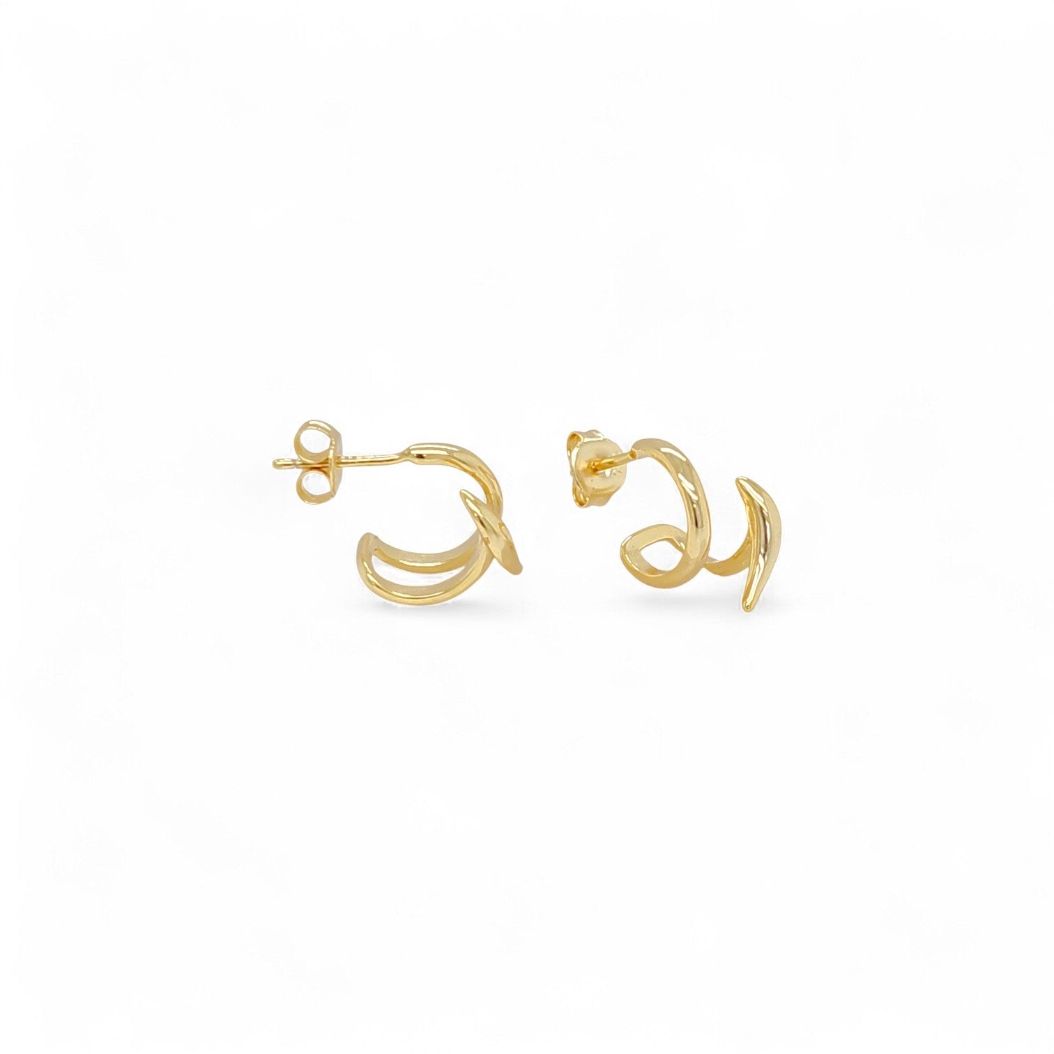 Earring 2 in one | 18k gold plated Sterling Silver