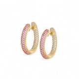 Hoop earrings micro-pavé | 18k gold plated | Italian craftmanship