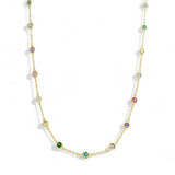 Necklace points 16'' | 18k gold plated | Italian brass | Cubic zirconia