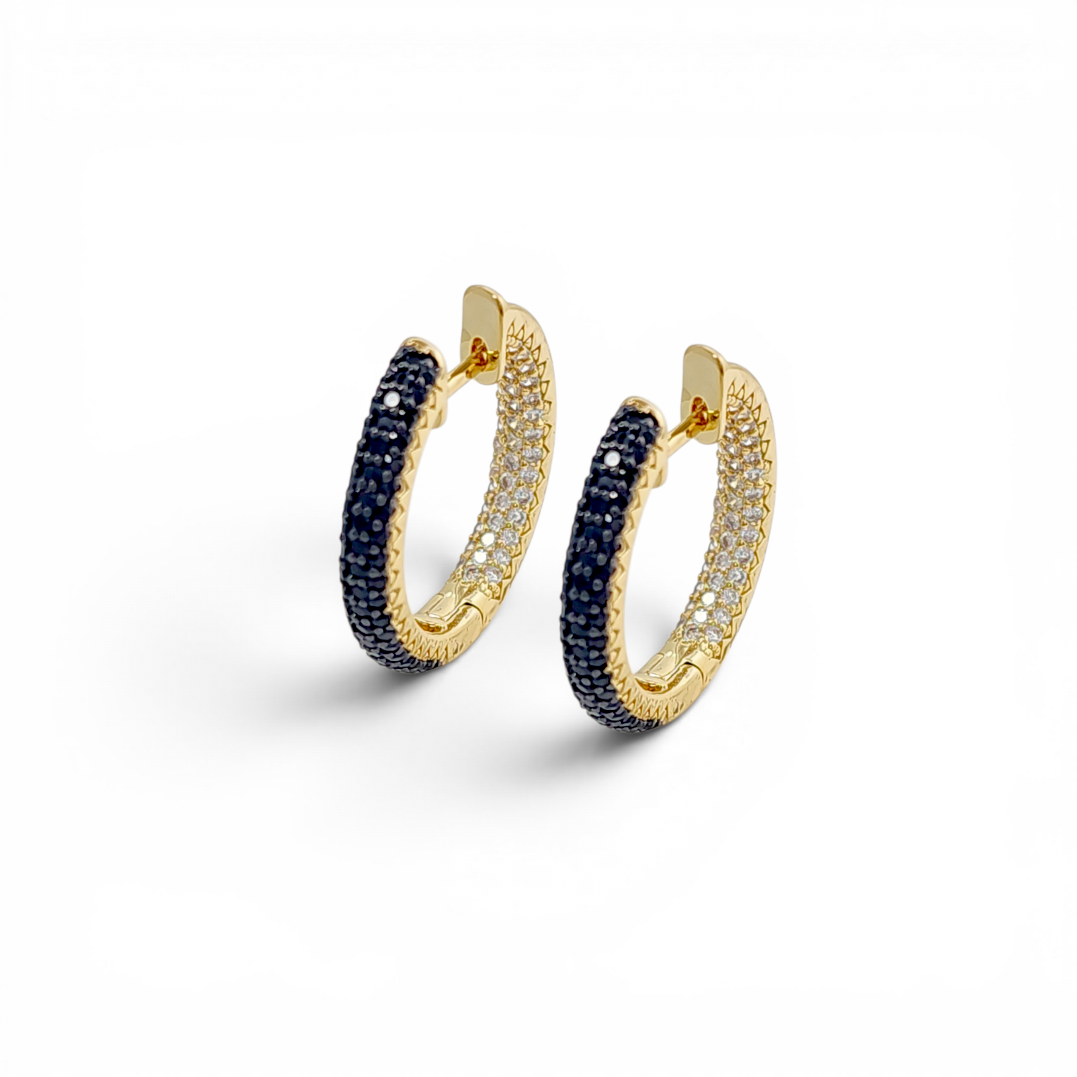 Hoop earrings micro-pavé | 18k gold plated | Italian craftmanship
