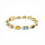 Multi-shape Stones Bracelet | 18K Gold plated | Italian craftmanship