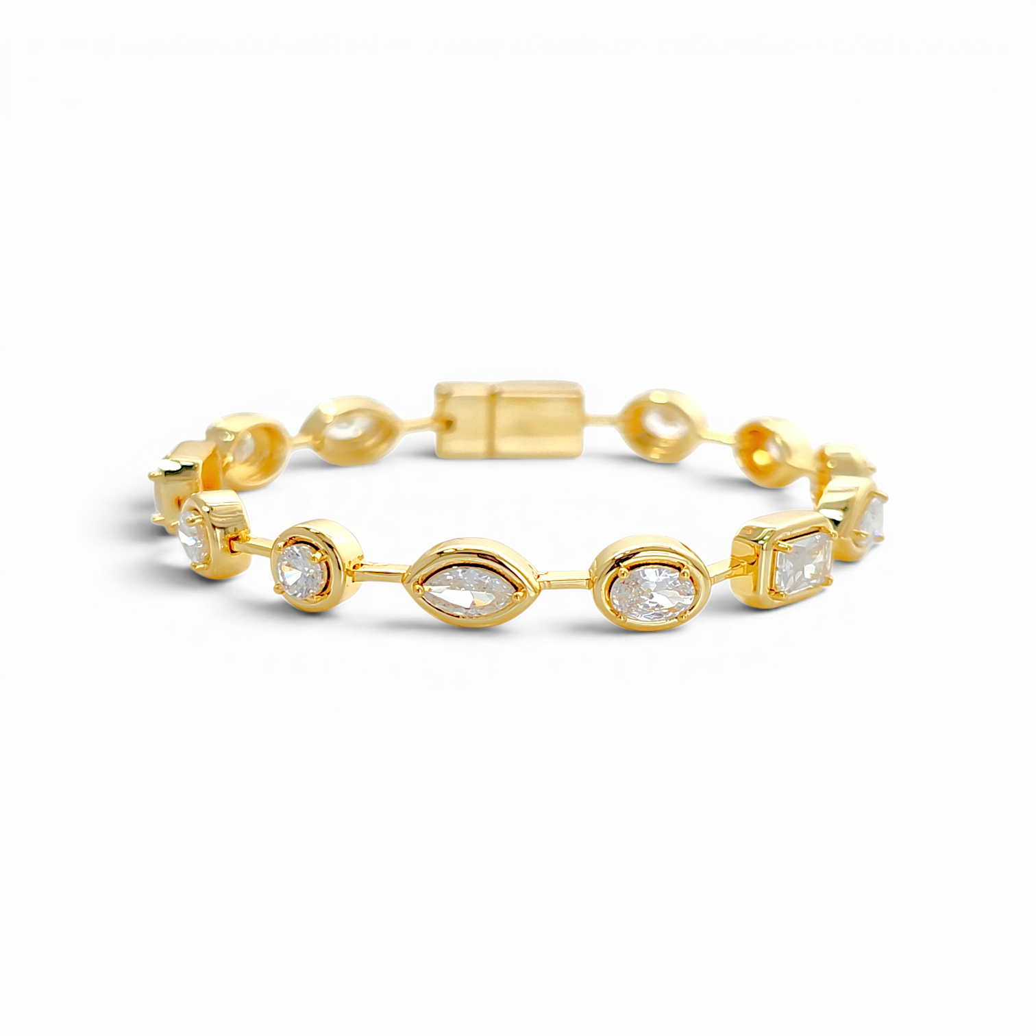 Multi-shape Stones Bracelet | 18K Gold plated | Italian craftmanship