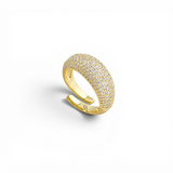 Dome Pavé pinky Ring | 18 Karat Gold Plated | Italian Craftsmanship