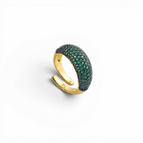 Dome Pavé pinky Ring | 18 Karat Gold Plated | Italian Craftsmanship