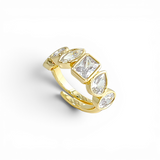 Multi-shape gems ring | 18k gold plated | Italian craftmanship