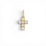 Crystal Cross pendant in 18k gold plated brass — Silver Italy