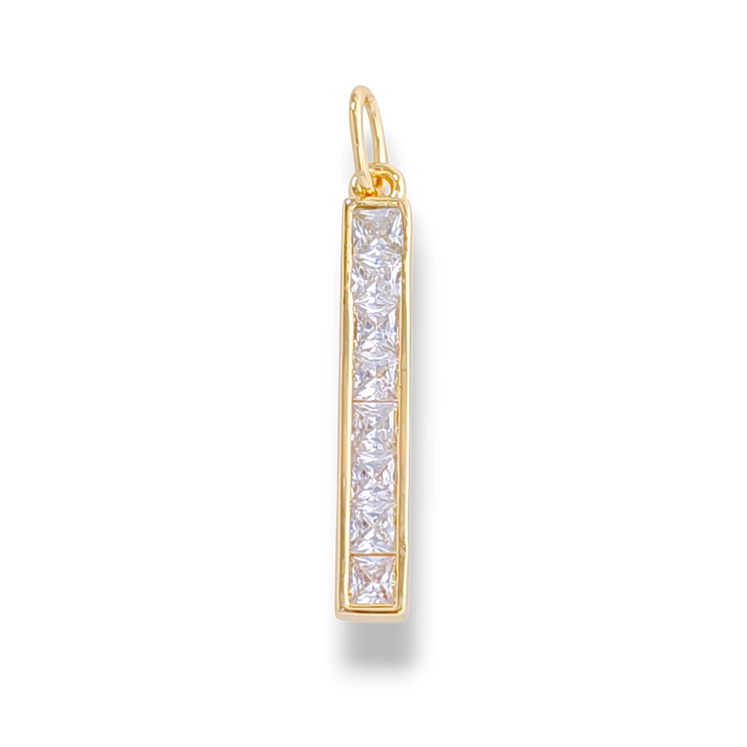 Baguette Drop Pendant | 18k Gold Plated | Italian Craftmanship