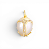 Ladybug charm pendant in 18k gold plated brass — Silver Italy, view 2