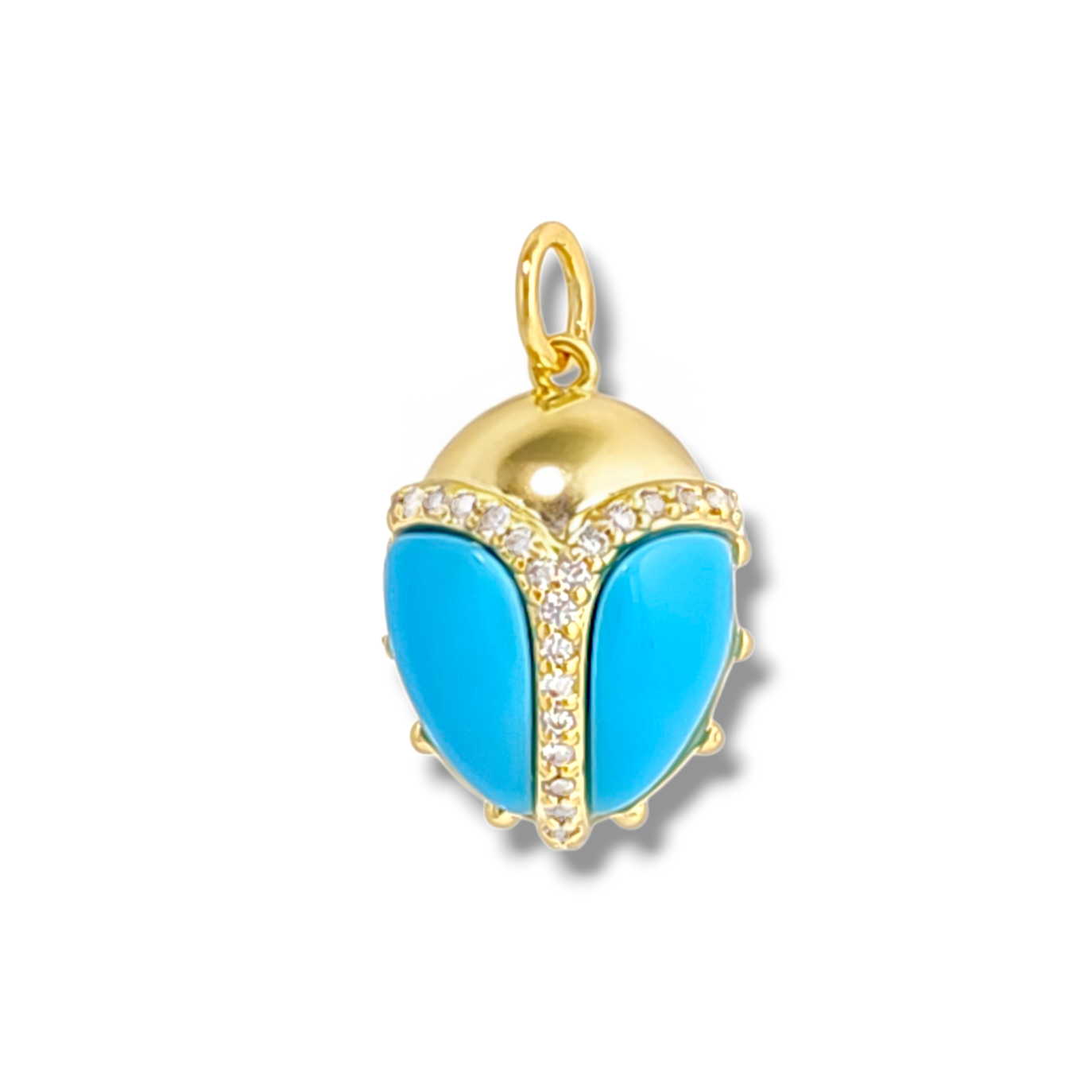 Ladybug charm pendant in 18k gold plated brass — Silver Italy