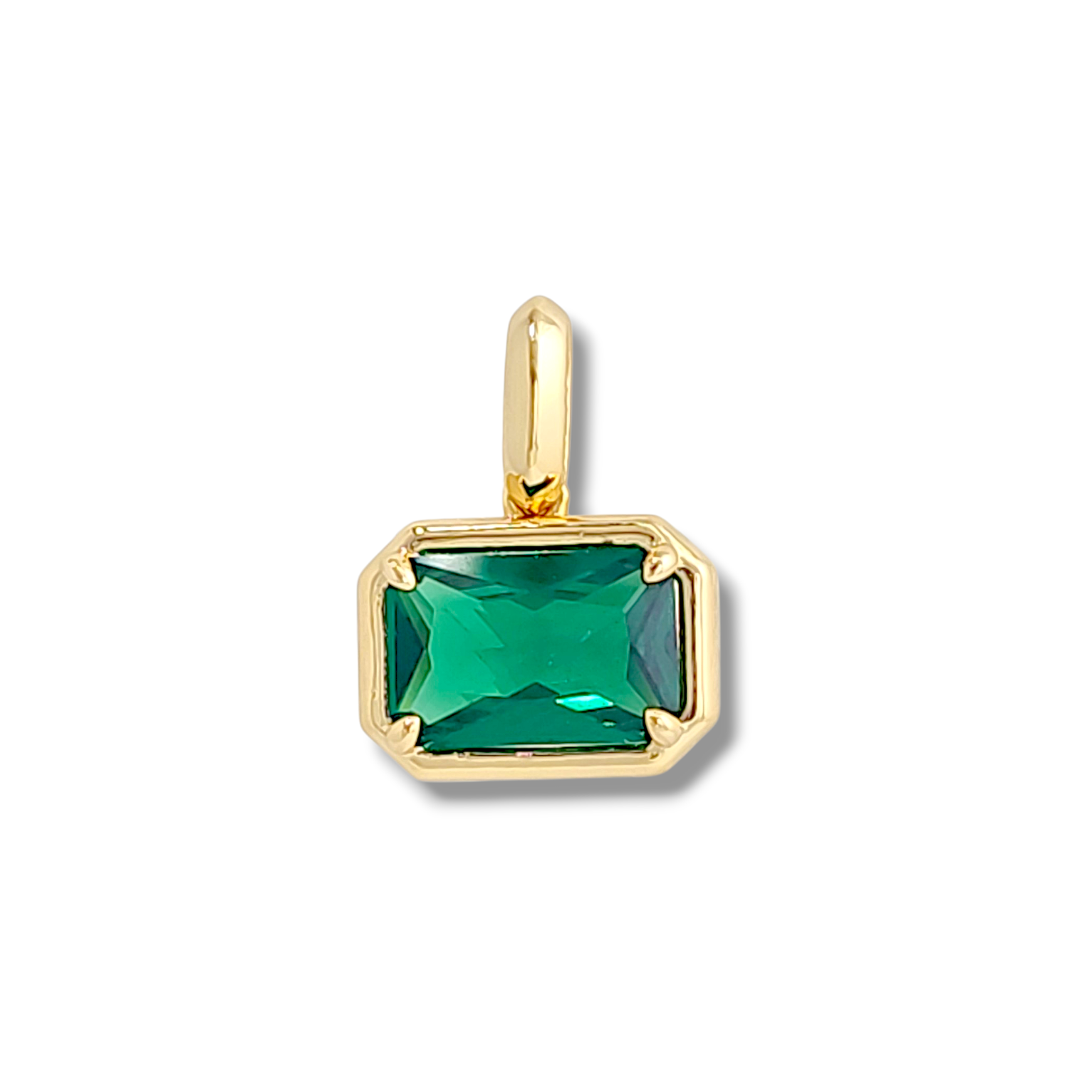 Emerald Cut Pendant | 18k gold plated | Italian craftmanship