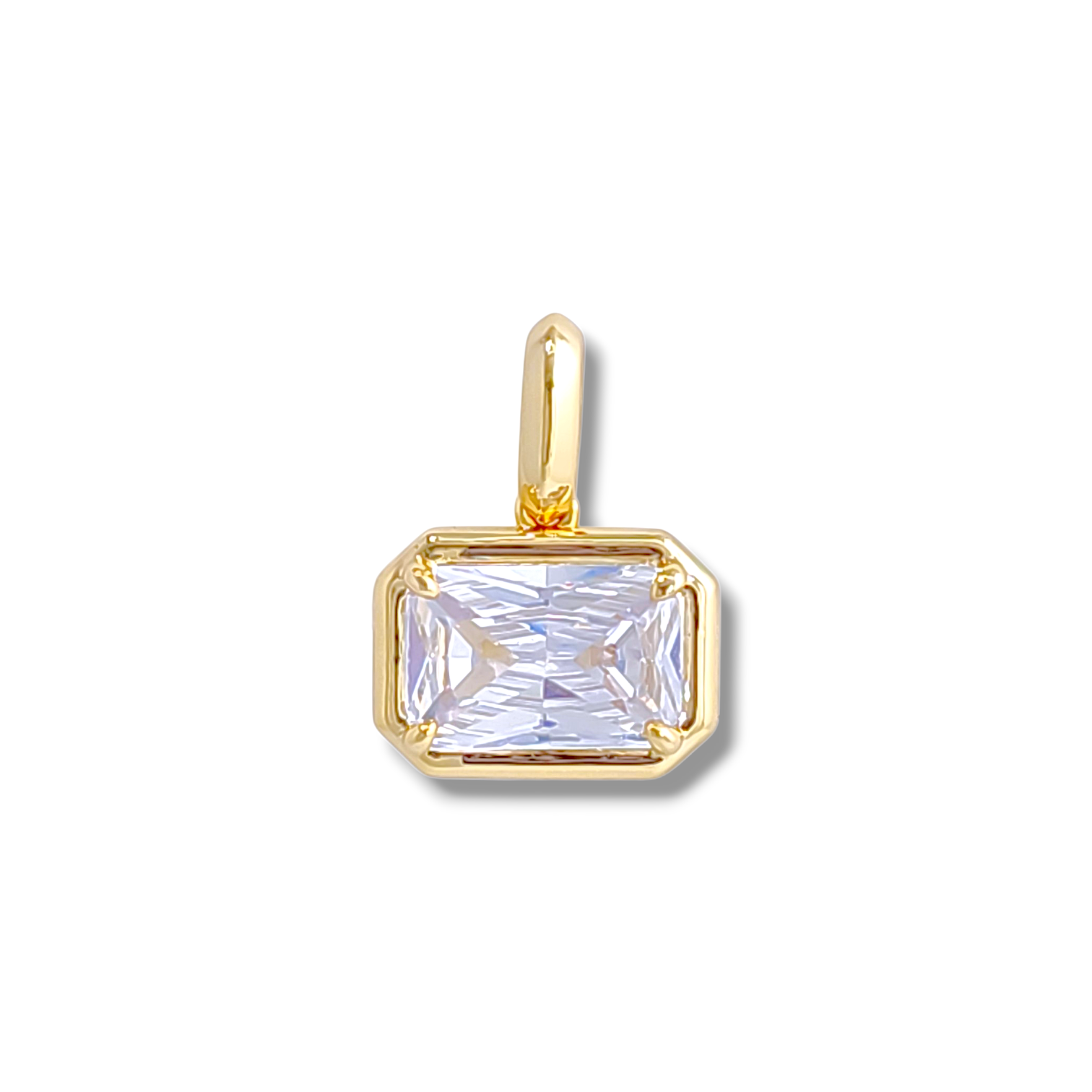 Emerald Cut Pendant | 18k gold plated | Italian craftmanship