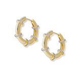 Glam 2 tone Hoop earring | 18K Gold plated | Italian craftmanship