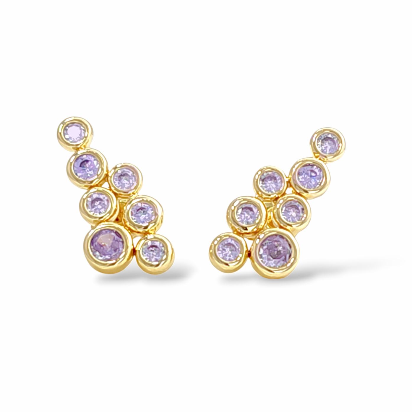 Mermaid bubble earrings | Hand-set stones | 18k gold plated | Italian craftmanship