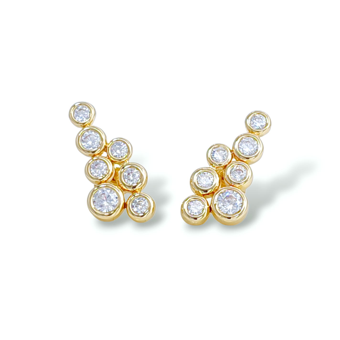 Mermaid bubble earrings | Hand-set stones | 18k gold plated | Italian craftmanship