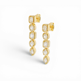 Multi-shape stones Drop Earring | 18k Gold plated | Italian craftmanship