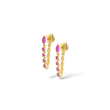 Crystal Drop earring in 18k gold plated brass — Silver Italy, view 3