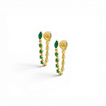 Crystal Drop earring in 18k gold plated brass — Silver Italy, view 2