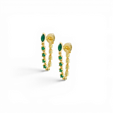 Crystal Drop earring in 18k gold plated brass — Silver Italy, view 2